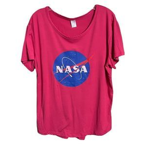 Nasa Space Program Pink Short Sleeve Soft Poly Blend T Shirt Sz XL
